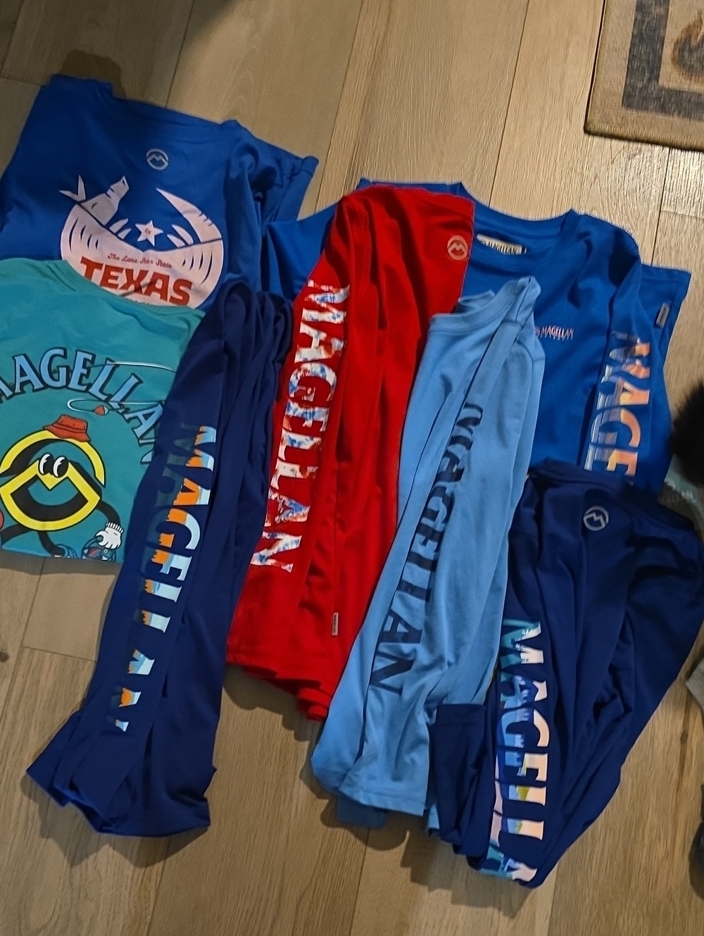 Magellan Outdoors Graphic Long Sleeve Shirts - Blue & Red